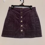 Forever 21 Gray Velvet Button Skirt Photo 0