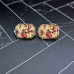 Vintage Clip On Earrings Stunning Retro Floral Design Statement Earrings Photo 1