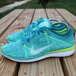 Nike Free TR 5.0 Flyknit Women's Sneaker Blue/Green/Yellow Sz 10 Photo 2