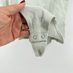 EXPRESS  Ribbed Bodysuit Medium‎ Mint Green Knit Ruffle Cap Sleeve V Neck Top Photo 3