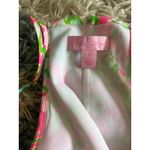 Lilly Pulitzer  Dusk Silk Dress Pink Green‎ Floral Spaghetti Strap Mini Photo 4