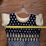 Blue and White Patterned Dress Size XL Photo 11
