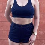 Urban Outfitters Navy Blue Denim Like Top And Shorts Matching Set Photo 0