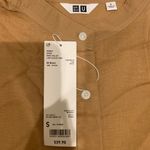 Uniqlo U | Women Sheer Band Collar Long Sleeve Cotton Shirt | Brown | Size S Photo 6