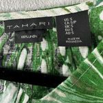 Tahari 100% Linen Tropical Leaves Monstera Shift Dress Sleeveless Small Photo 4