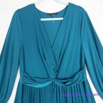 Eloquii Knot Front Pleated Skirt Dress in teal, size 16 Photo 2