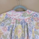 Vintage Herbcraft Pastel Floral Pearl Snap Front House Dress Robe Medium Pink Photo 8