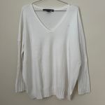 French Connection Women's White Winter Baby Soft Ribbed Sweater Size L Photo 2