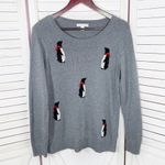 Westport ‎ 1962 Rhinestone Penguins Sweater Grey Medium Lightweight Crewneck Photo 6