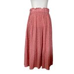 Exlura Pleated Midi Skirt High Smocked Waist Pockets Pink Polka Dot Women’s Size XL Photo 1