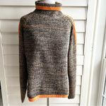 Knit Turtleneck High Low Sweater Size Medium Orange Photo 3