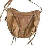 Lucky Brand Light Brown Distressed Leather Shoulder bag purse slouchy hobo Photo 0
