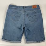 Levi's Classic Bermuda Shorts Denim Stretch Women Plus Size 18W Blue Jean Cuffs Photo 1