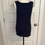 Vera Wang Simply Vera Elegant Navy and Black Ruffle Tank Top Photo 6