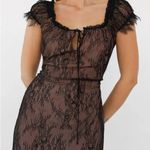 NWT Rumored Victorian Midi Dress Black Chantilly Wedding Holiday Lacy Size S Photo 2