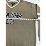 Charlotte Russe VTG Y2K 90s  NYC Olive Varsity Stripe Vneck Sweater Preppy OVSZLg Photo 3