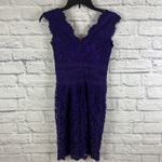 Tadashi Shoji Purple Lace Dark Feminine Sexy Sheath Dress Size 0 Petite Photo 10