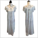 Vintage Miss Dira New York Sheer Nightgown Blue Floral Medium Lace trim Sexy Photo 7