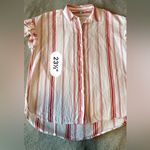 Madewell  Women’s striped red white button down shirt ruffled sleeves size XXS Photo 10