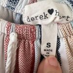 Derek Heart Red Cream Blue Striped Maxi Dress Pom Pom Fringe Ruffle Size Small Photo 4