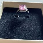 Sterling Silver Size 7 Fashion Zircon 925  Princess Cut Ring Photo 3