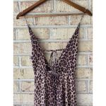 Jonathan Simkhai Cheetah Print Jumpsuit Tie Back Leopard Black Brown GUC XS Photo 9