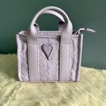 Betsey Johnson  Xorainq Mini Lavender Heart Tote Purse Photo 9