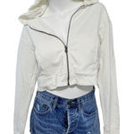 Champion Soft girl style white cropped zip up hoodie Photo 0
