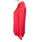 Atoir Satin Button Down Blouse Red Long Sleeve Women’s Size XS Photo 2