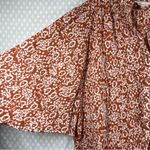 Anthropologie  Pilcro‎ Orange White Sydney Floral Bat Sleeve Top Photo 3