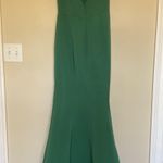 Amsale Solid Green Halter Button Neck Floor Length Gown Formal Dress Prom Hoco 4 Photo 5