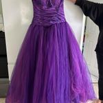 Elegant Strapless Purple Dress Size 10 Photo 0