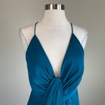 Aidan Mattox Backless Sleeveless Mini Sheath Cocktail Party Dress Size 6 Blue Photo 4