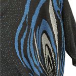Vintage 1980’s Women’s Sweater Size 18 Blue Black Silver Metallic Photo 1