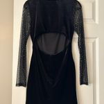 City Studios Black Velvet Bodycon Dress with Sheet Embellished Long sleeved Photo 3