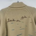 Ralph Lauren Vintage Lauren  Hand Knit Landscape Wool Cardigan sz M Fisherman Dog Photo 8