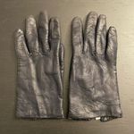 Vintage 1950s/1960s Ink Navy Blue Italian Leather Orlon Lined Women’s Gloves Photo 2