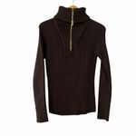 Ralph Lauren Lauren  Womens M Chocolate Brown Quarter Zip Sweater Quiet Luxury Photo 1