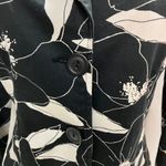 George Womens Black White Floral Trench Coat‎ 4 Classic Preppy Spring Artsy Photo 3