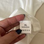 White Sleeveless Top with Black Floral Design Size XL Photo 3