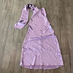 SAU LEE Chic Satin Halter Mini Dress in Lavender Purple Size 10 Photo 4