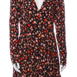 Rotate Birger Christensen “Emma” Floral Dress Size 8 US Ties at Waist Black Red Photo 0