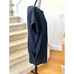 Armani Collezioni  Navy Asymmetric Neck Short Sleeve Boxy Dress Photo 2