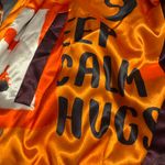 Vibrant Orange and Purple‎ Women's Bomber Jacket Size L Photo 5