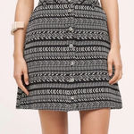 Anthropologie  Maeve‎ Front Button Field Notes Skirt Black & White Size 12 Photo 0