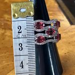 Color Changing Garnet Sterling Silver Cocktail Ring Size 7 Red Photo 8