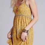 Free People So Nice Chiffon Dress in Yellow size S Photo 0