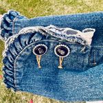 Berek 2 Rhinestone & Cameo Button Jean Jacket By Takako Sakon Size XL Blue Photo 14