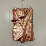 Urban Outfitters  Tara Metallic Rose Belted Pockets Strapless Romper Size L NWOT Photo 1