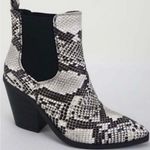 Bamboo Snakeskin Chunky Heel Booties Photo 1